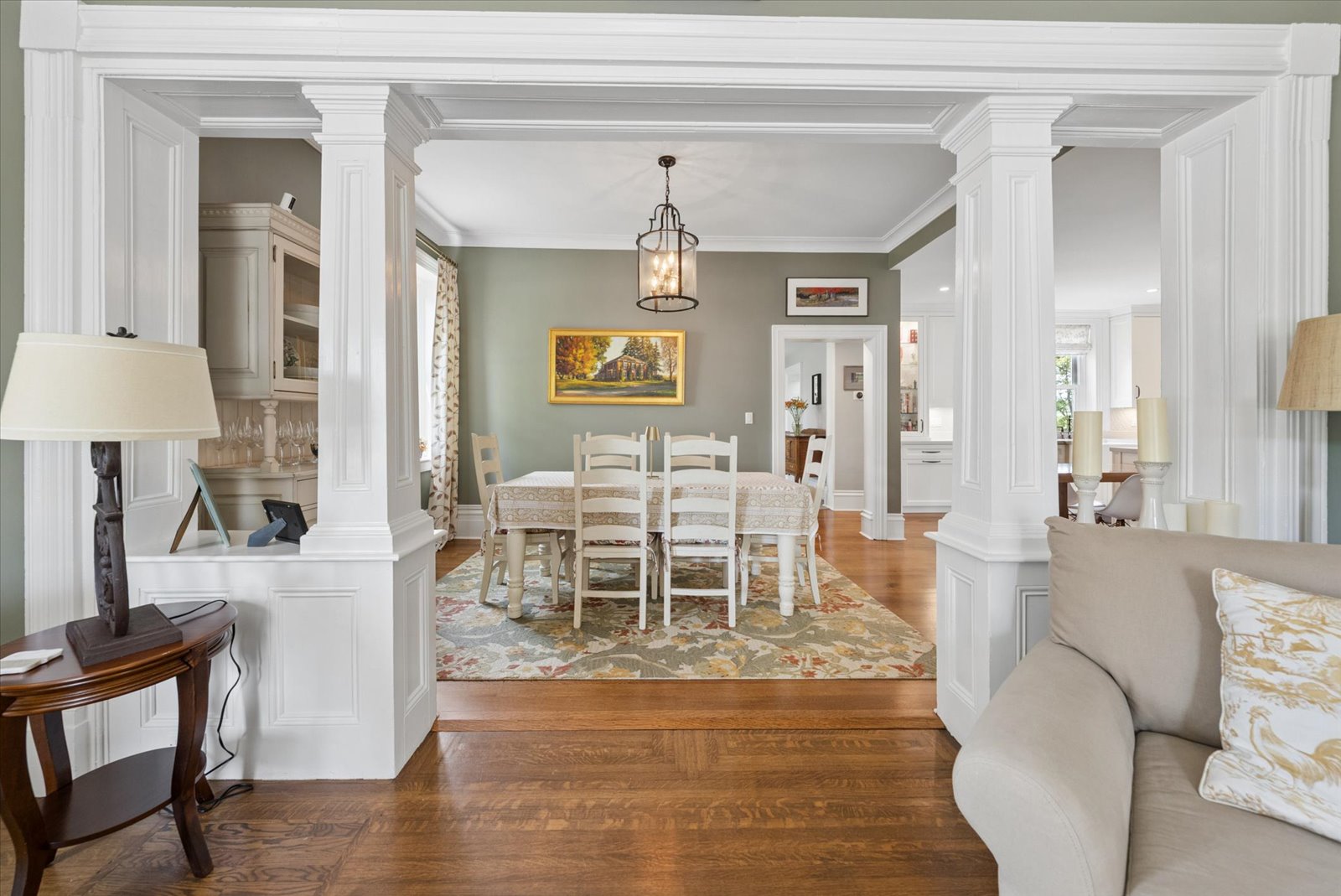 Columned entry to the formal dining room