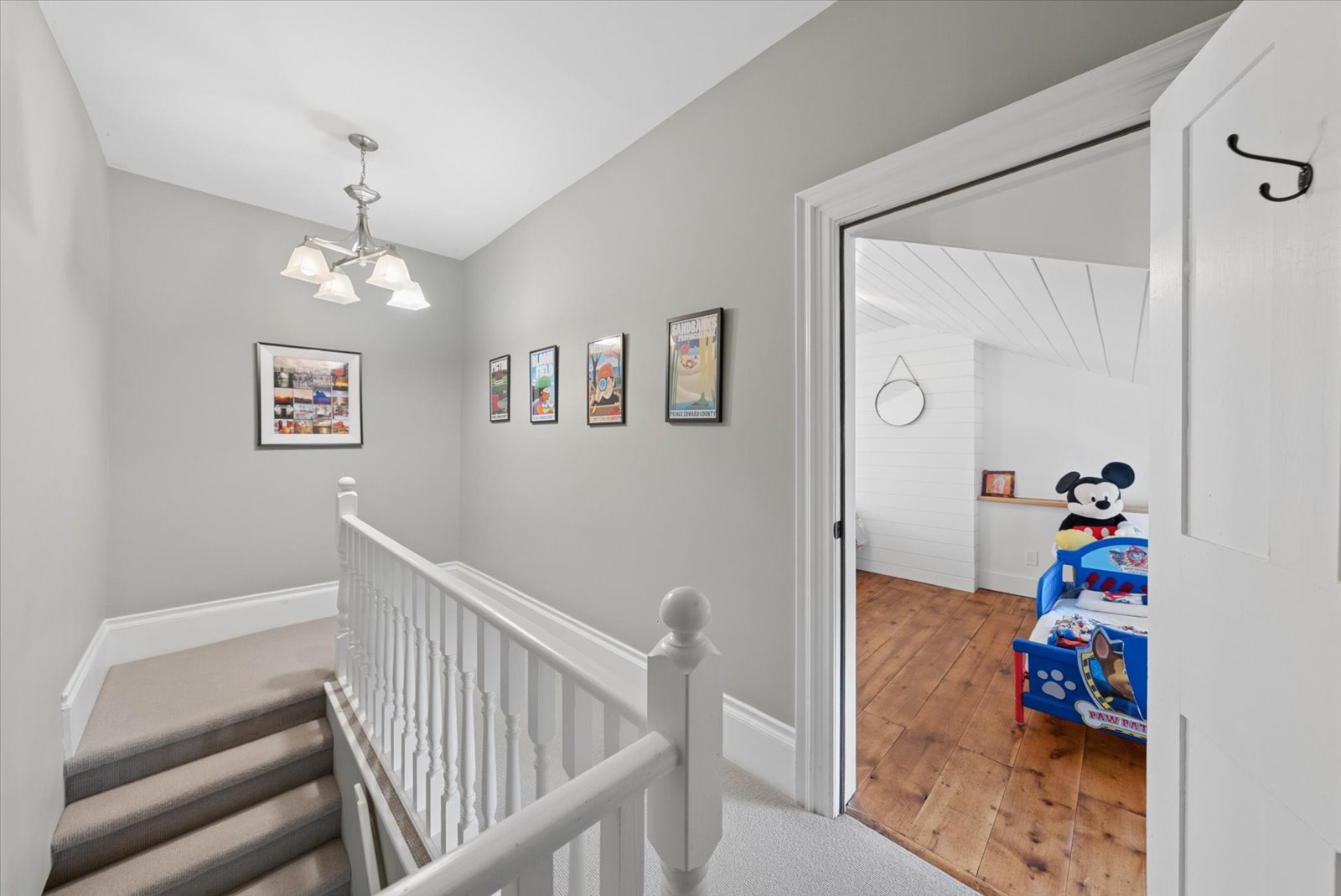 Upper landing leading to the bunk room